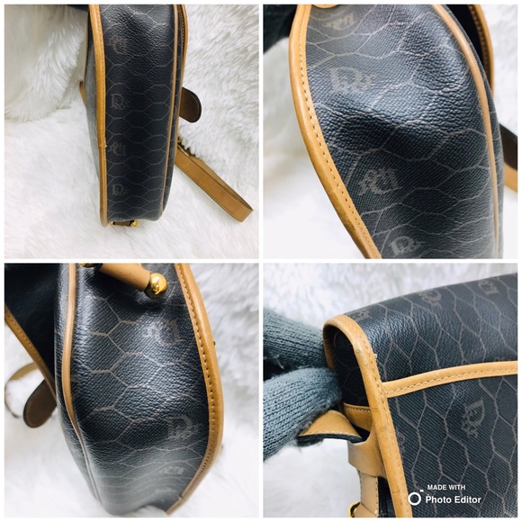 DIOR VINTAGE TROTTER CANVAS PVC CROSSBODY SLING BAG OBO - Picture 6 of 10